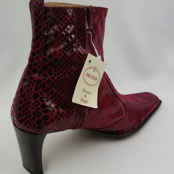 NWT Pratesi Square Toed Ankle Boot Sz 37 - Picture 2 of 11